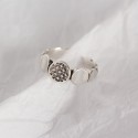 Vintage Twill Medallion Open Ring - MLYH231