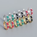 Fashion Bamboo Enamel Hoop Earrings - MLYH233