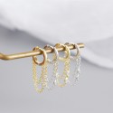Tassel Chain with Gem Hoop Earrings - MLYH234