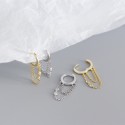 Tassel Chain with Gem Hoop Earrings - MLYH234