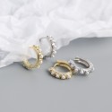 Metallic Pearl Beads Hoop Earrings - MLYH236