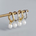Pentagram Pearl Drop Earrings - MLYH238
