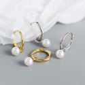 Pentagram Pearl Drop Earrings - MLYH238