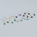Sweet Rectangular Gem Stud Earrings - MLYH239