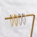 Pave V-shaped Hoop Earrings - MLYH240