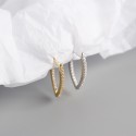 Pave V-shaped Hoop Earrings - MLYH240