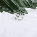 Minimalist Double Lightning Open Ring - MLYH248