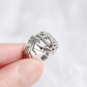 Vintage Winged Cross Open Ring - MLYH249