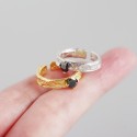 Solitaire Tinfoil Texture Open Ring - MLYH251