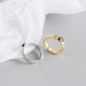 Solitaire Tinfoil Texture Open Ring - MLYH251