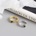 Solitaire Tinfoil Texture Open Ring - MLYH251