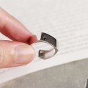 Minimalist Glossy Solitaire Open Ring - MLYH253