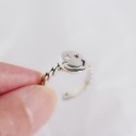 Chain and Smiley Emoji Open Ring - MLYH260
