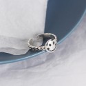 Chain and Smiley Emoji Open Ring - MLYH260
