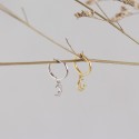 Sparkling Crescent Moon Dangle Earrings - MLYH264