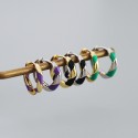 Colorful Spiral Enamel Hoop Earrings - MLYH269