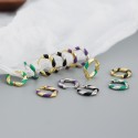 Colorful Spiral Enamel Hoop Earrings - MLYH269