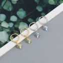 Opal Eight Awn Star Dangle Earrings - MLYH273