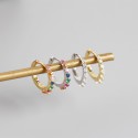 Minimalist Row of Gems Hoop Earrings - MLYH274