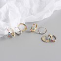 Minimalist Row of Gems Hoop Earrings - MLYH274