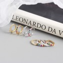 Minimalist Row of Gems Hoop Earrings - MLYH274
