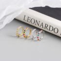 Minimalist Row of Gems Hoop Earrings - MLYH274