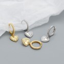 Sparkling Heart Shaped Dangle Earrings - MLYH277