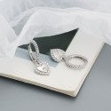 Sparkling Heart Shaped Dangle Earrings - MLYH277