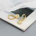 Sparkling Heart Shaped Dangle Earrings - MLYH277