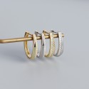 U-shaped Row of Gemstone Hoop Earrings - MLYH281