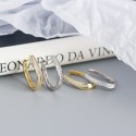 U-shaped Row of Gemstone Hoop Earrings - MLYH281