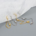 Tassel Moon and Star Chain Stud Earrings - MLYH283