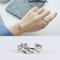 Flat Braid Textured Open Ring - MLYH288