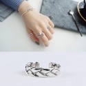 Flat Braid Textured Open Ring - MLYH288