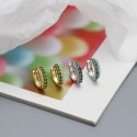 Double Row of Gemstone Hoop Earrings - MLYH293