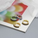 Double Row of Gemstone Hoop Earrings - MLYH293