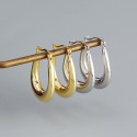 Metallic U-shaped Hoop Earrings - MLYH295