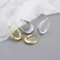 Metallic U-shaped Hoop Earrings - MLYH295