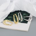 Metallic U-shaped Hoop Earrings - MLYH295