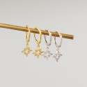 Sparkling Cross Star Dangle Earrings - MLYH296