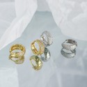 Pave U-shaped Hoop Earrings - MLYH299