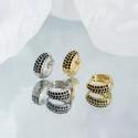 Pave U-shaped Hoop Earrings - MLYH299