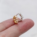 Four Irregular Gemstone Hoop Earrings - MLYH301