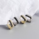Metallic U-shaped Enamel Hoop Earrings - MLYH302