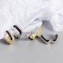 Metallic U-shaped Enamel Hoop Earrings - MLYH302