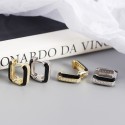 Metallic U-shaped Enamel Hoop Earrings - MLYH302