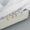 3 Pave Stars Stud Earrings - MLYH303