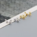3 Pave Stars Stud Earrings - MLYH303