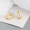 Pave and Hollow Flower Hoop Earrings - MLYH305