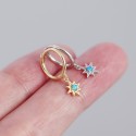 Opal Eight Awn Star Dangle Earrings - MLYH307